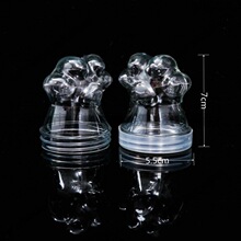 透明水晶泥瓶pet卡通猫爪塑料瓶新款起泡胶瓶diy美甲饰口水晶