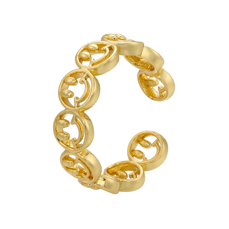 Fashion Smiley Face Copper Open Ring 1 Piece