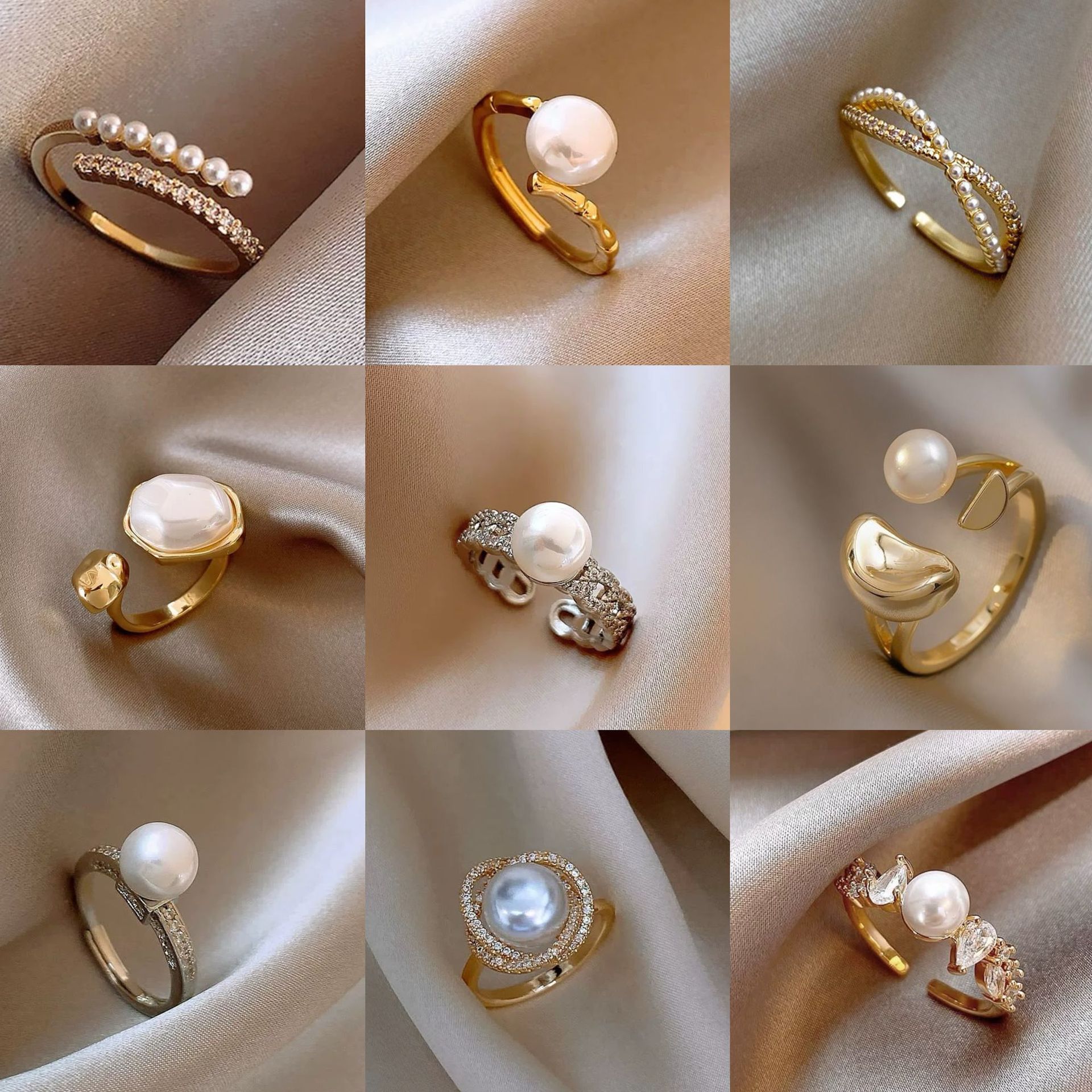 Anillo de mariposa con circonita y perla chapada en oro real, anillo exquisito y hermoso, estilo francés, anillo de lujo ligero, joyería de mano