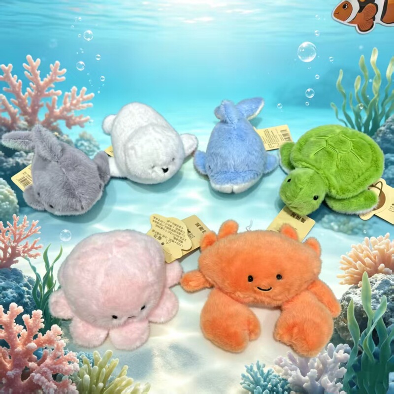 Nasal Bear Ocean Series Pocket-Sized Cute and Adorable Ocean Animals Crab Turtle Dolphin Plush Toy Gift Ocean