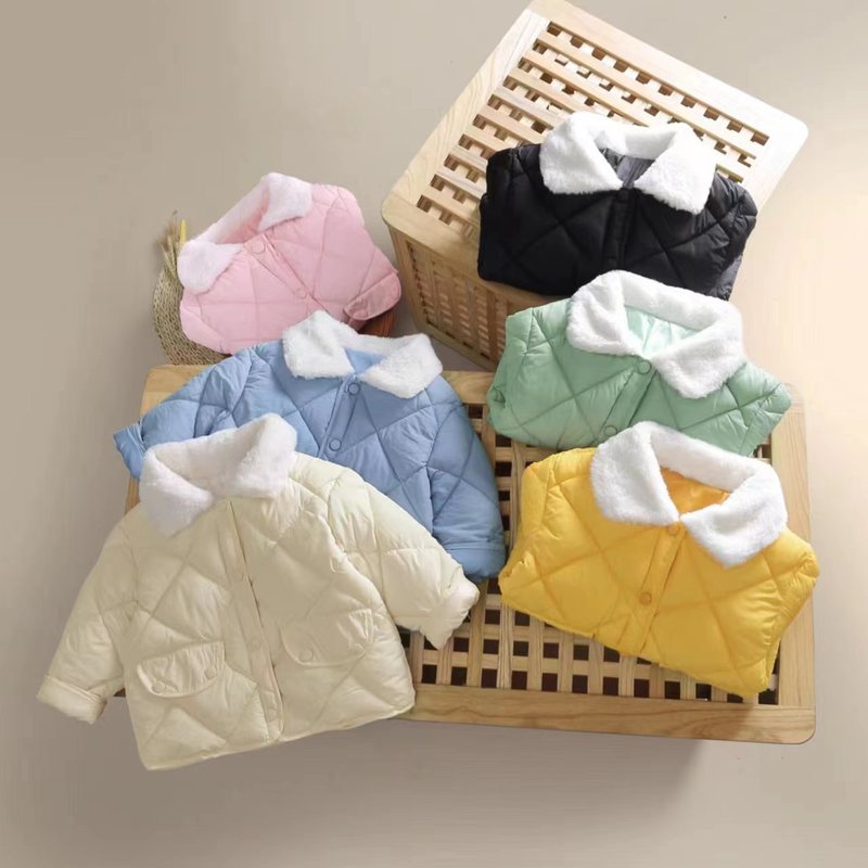 外贸童装秋冬儿童韩版羽绒棉服男女童加厚保暖毛毛领外套中小童|undefined