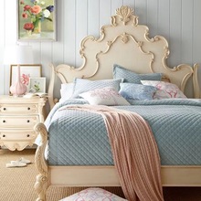 美式实木床复古雕花床法式公主1.5米单人床1.8米双人床主卧床婚床