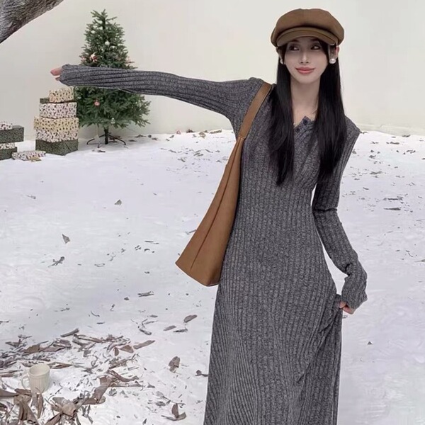 Retro knitted long-sleeve