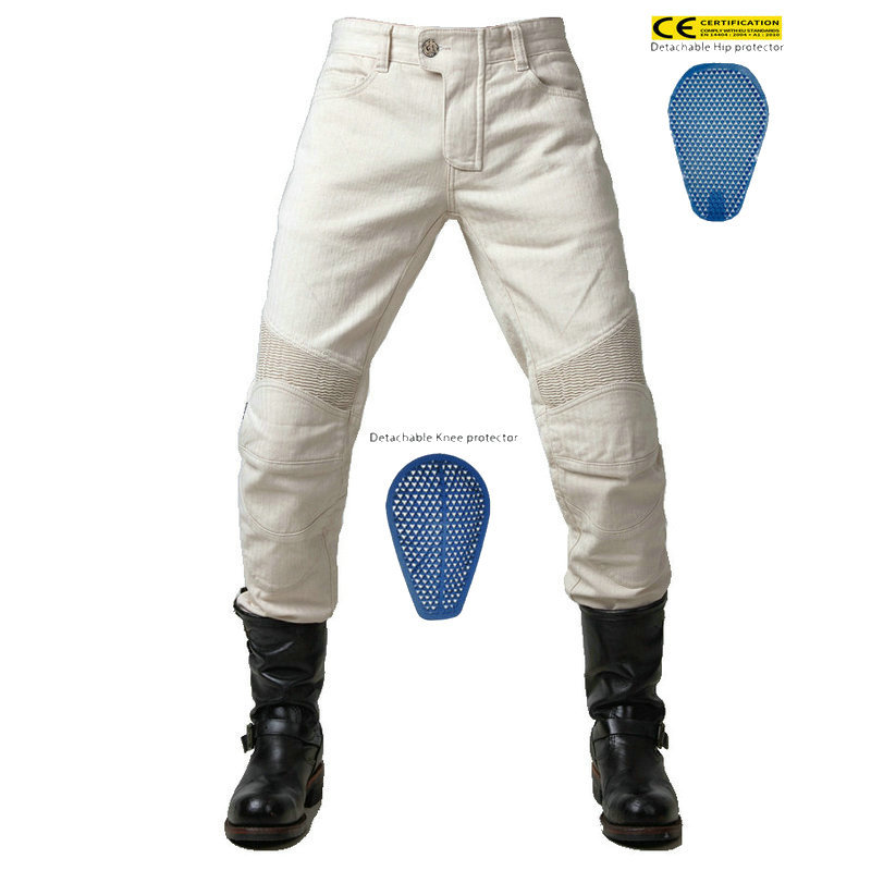 Volero motocicleta jeans hombres retro casual ciclismo pantalones estiramiento impermeable ventilador-prueba coche pantalones de silicona