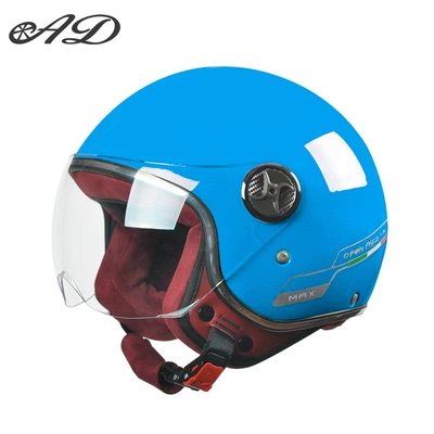 Motosiklet kaskı (dəbilqə), and Women, Universal High-Value Safety Helmet - 3c-certification-harley-blue-high-definition-short-mirror-thickened-suede-velvet-new-national-standard-class-a