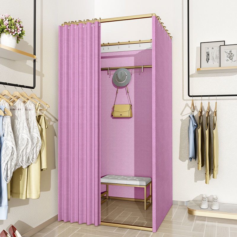 Tienda de ropa, centro comercial, vestuario de ensamblaje, sala de prueba móvil simple, cortina de puerta, piso, estante de exhibición portátil, vestuario