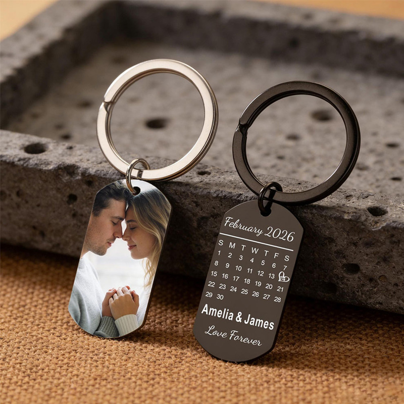 Cross-Border Amazon Stainless Steel Engraved Military Tag Keychain with Calendar, a Gift Accessory for Parents, Loved Ones, and Friends Cross-Border Amazon Stainless Steel Engraved Military Tag Keychain with Calendar, a Gift Accessory for Parents, Loved Ones, and Friends