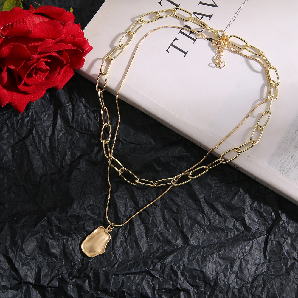 1 Piece Quantity Retro Geometric Alloy Wholesale Double Layer Necklaces