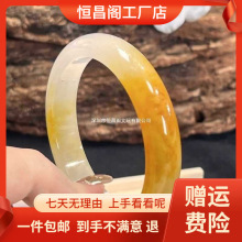 厂家包邮缅甸翡翠手镯黄翡翠手镯玉镯冰种平安镯贵妃镯老坑翡翠鸡