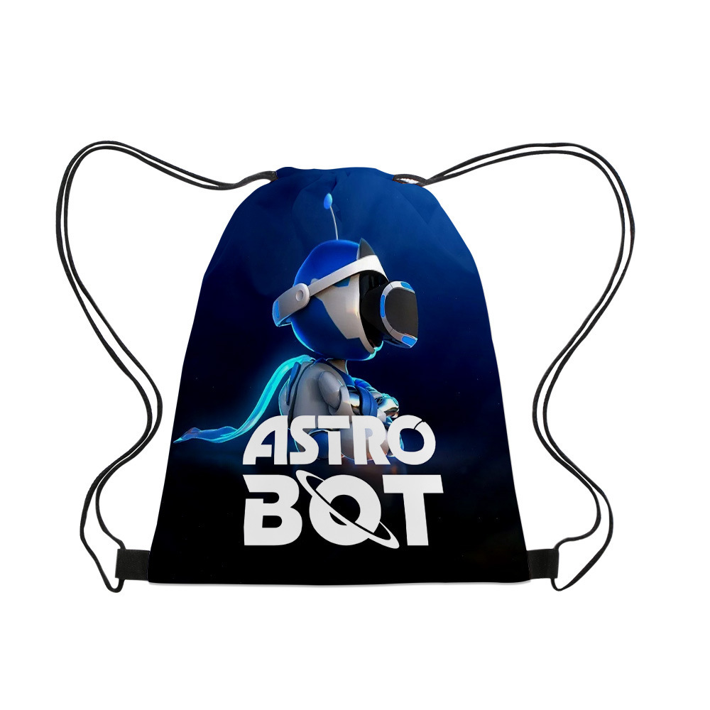 3D 새로운 우주 로봇 아스트로 봇 번들 포켓 휴대용 대용량 DRAWSTRING 학교 가방 발수제