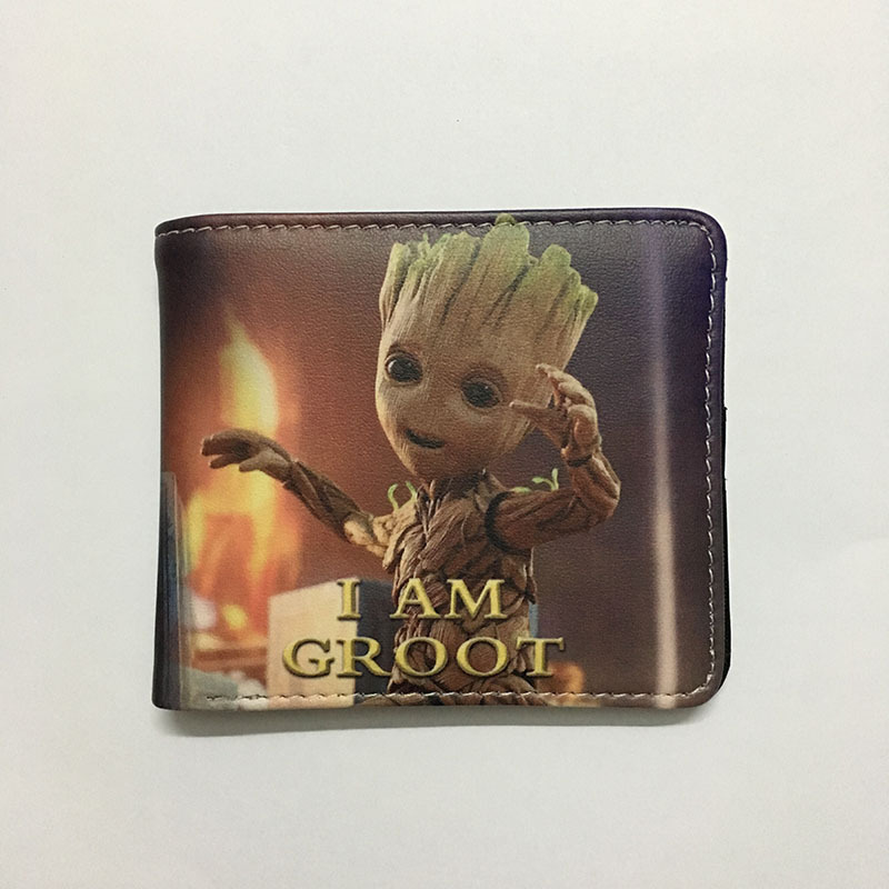 Superhéroe de dibujos animados anime periférico corto Niños estudiante masculino y femenino Cartera de dibujos animados cartera titular de la tarjeta