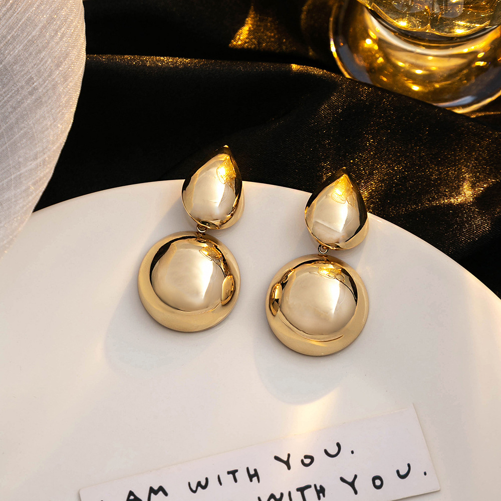 16g Weight Drop Earrings Classification 1 Pair Quantity Daily Occasion Iron Material Geometric Pattern Women's Gender Plating Design Simple Style Style 1 Pair Simple Style Geometric Plating Iron Drop Earrings 17