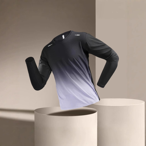 Mesh Ice Silk Long-Sleeve Men's Autumn Sports Casual Training Quick-Dry Exercise Top Outdoor Sun Protection Running T-Shirt