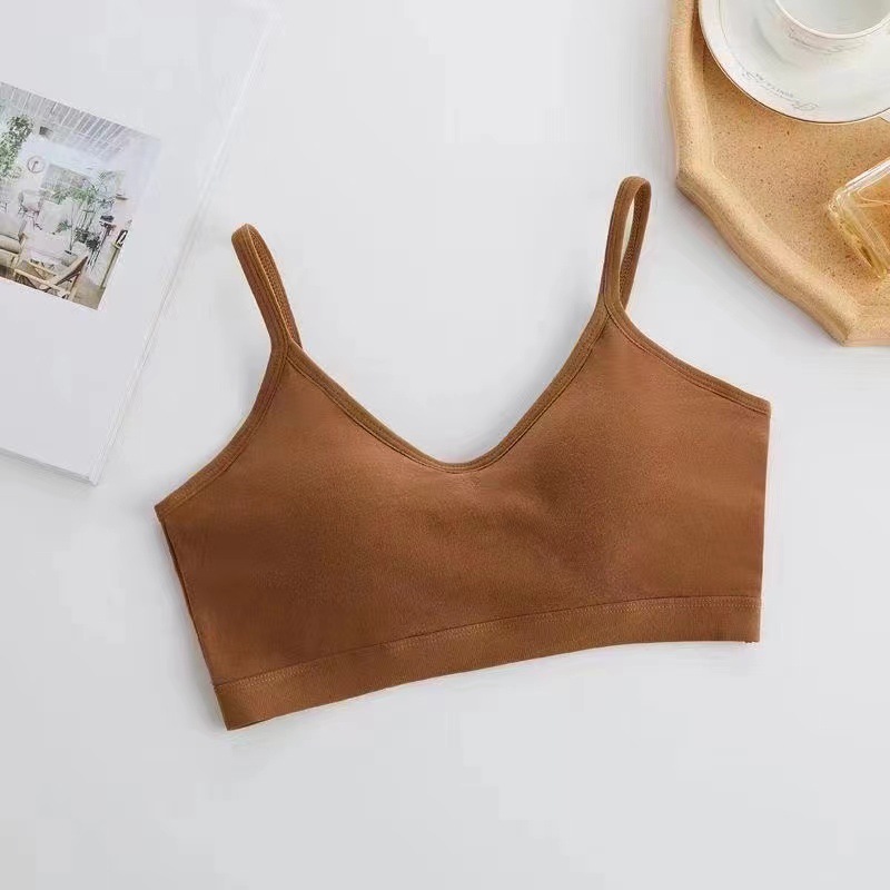 Algodón profundo U belleza de espalda ropa interior deportiva damas reunidas sostén de los estudiantes chaleco de suspensión con taza fija con agujeros de ventilación