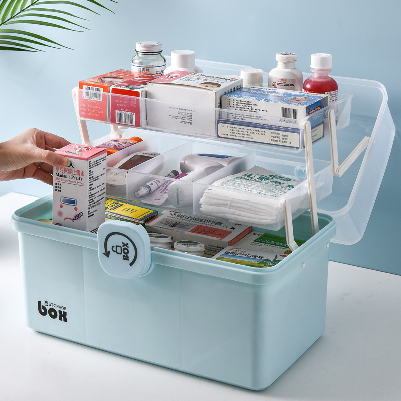 Household medicine box multi-layer large capacity portable medicine medical box family medicine storage box small medicine box