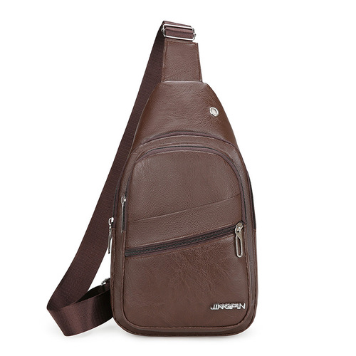 Men's Chest Bag High-End PU Casual Single-Shoulder Bag 2025 Trend Underarm Bag