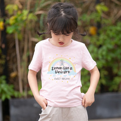 Mi Chun Summer Bamboo Joint Cotton Children's Short Sleeve T-Shirt for Boys and Girls, 100% Cotton Thin Model Breathable Base Shirt for Wholesale