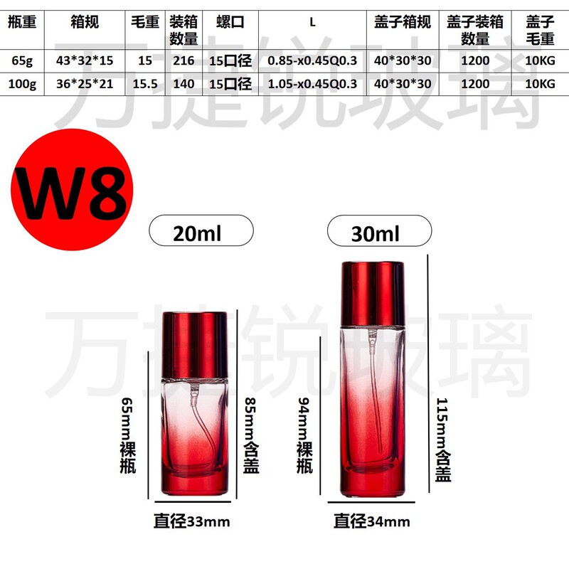 ネット赤カラーナット口円柱ガラス香水分注瓶20ml 30ml多様な色香水瓶|undefined