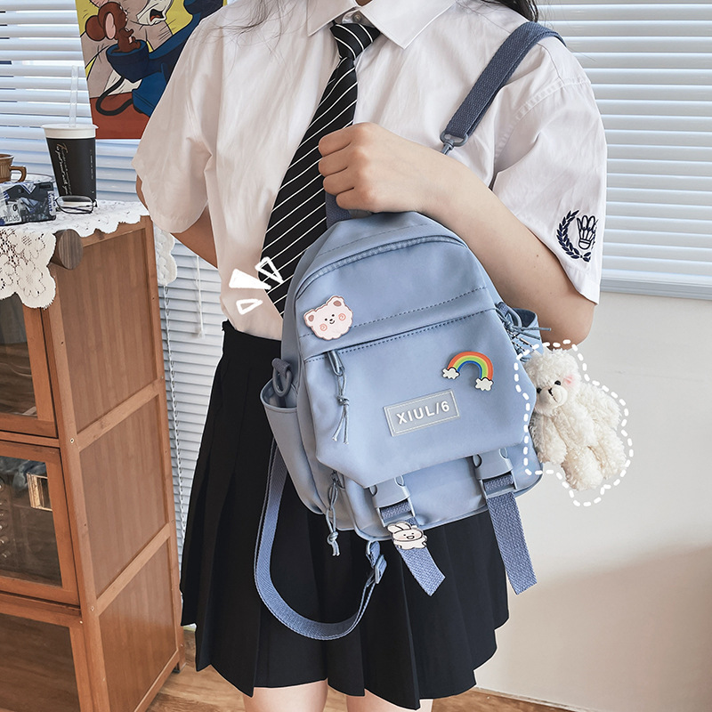 Otoño e Invierno nueva bolsa de mensajero ins estilo estudiante escuela secundaria femenina Harajuku coreano fresco lindo mini mochila