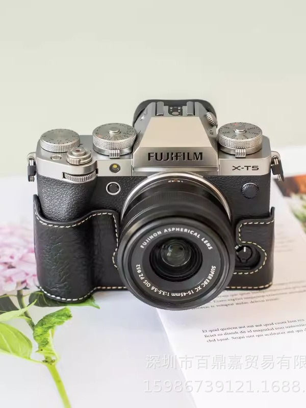 富士フイルム XT5 XT4 レザーケース ベース X-T5 ミラーレスカメラバッグ xt4 保護ケース ハーフセット 撮影バッグ