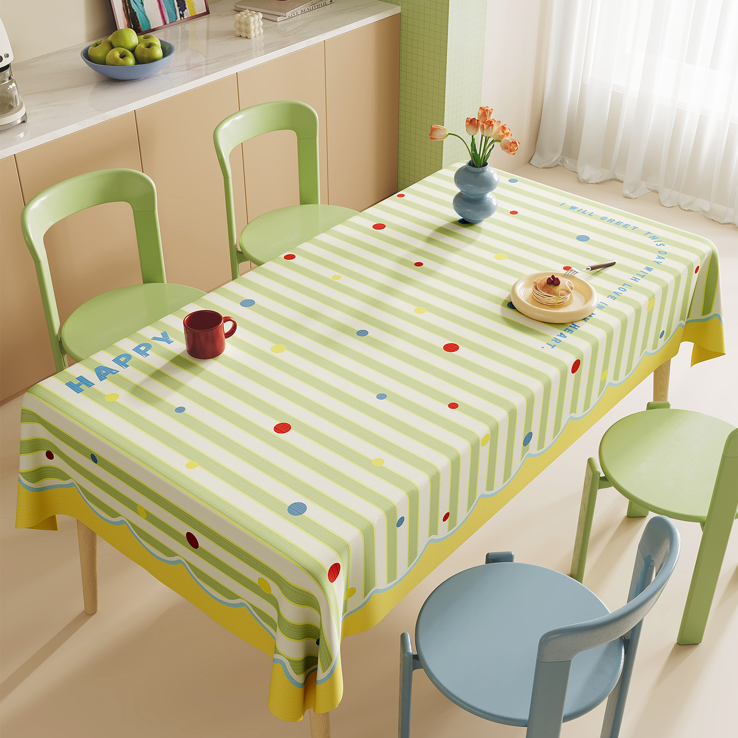 Mantel de PVC impermeable y desechable estilo dopamina