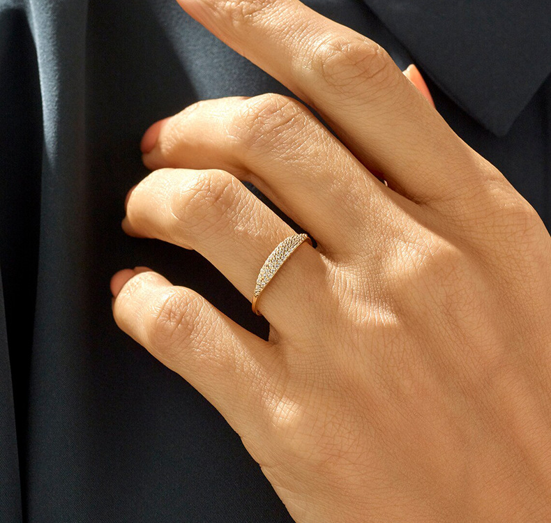 Geometric Pattern 925 Sterling Silver Geometric 18K Gold Plated Rings