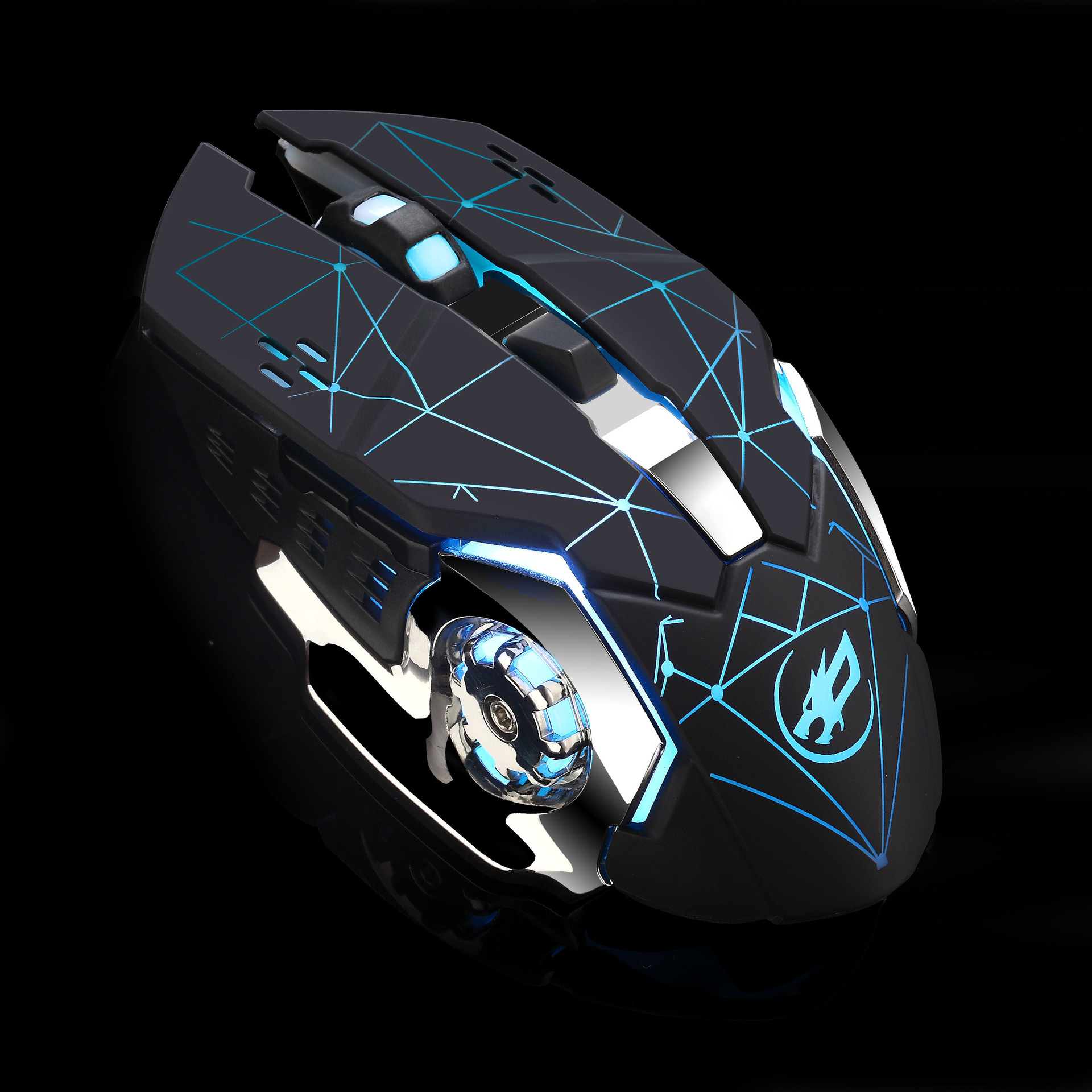 Cable e-sports, mechanical games, colorful glowing mouse, straight_voghion.com