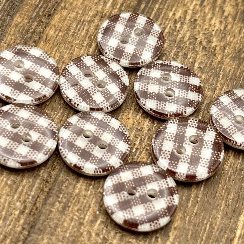 布目樹脂ボタンdiy子供装飾ボタン赤ちゃん服円形両眼シャツボタンカラー格子ボタン|undefined