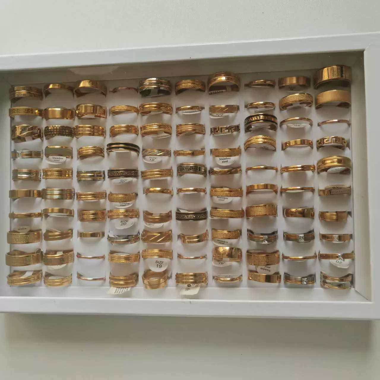 跨境新款钛钢处理戒指款式随机多种颜色尺寸不挑款式多混款混尺码