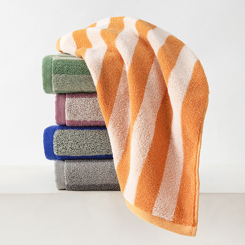 Cotton yarn-dyed towel multicolor striped jacquard towel 34*75 face towel bathroom adult towel Cotton yarn-dyed towel multicolor striped jacquard towel 34*75 face towel bathroom adult towel