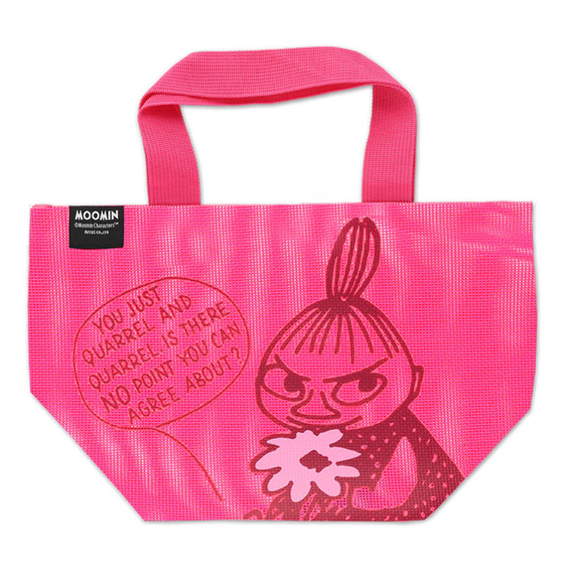 In-Stock Japanese Moomin Mesh Bag Cartoon Cute Asian American Beach Bag Dopamine Tote Bag Fresh Small Handbag