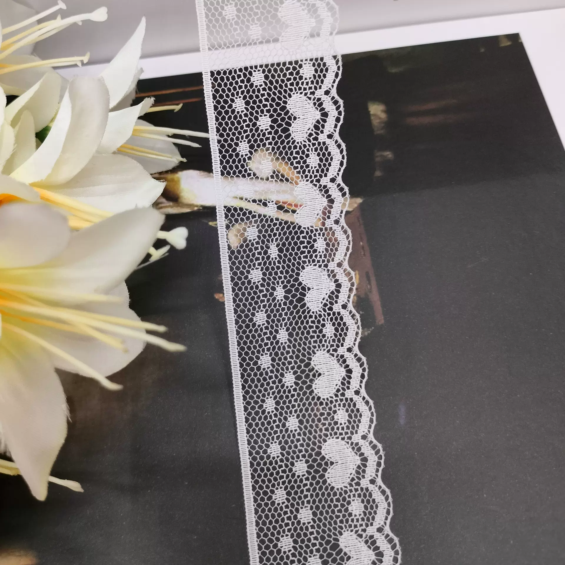 爆款3cm爱心蕾丝丝带无弹蕾丝花边diy手工饰品配饰女装辅料批发