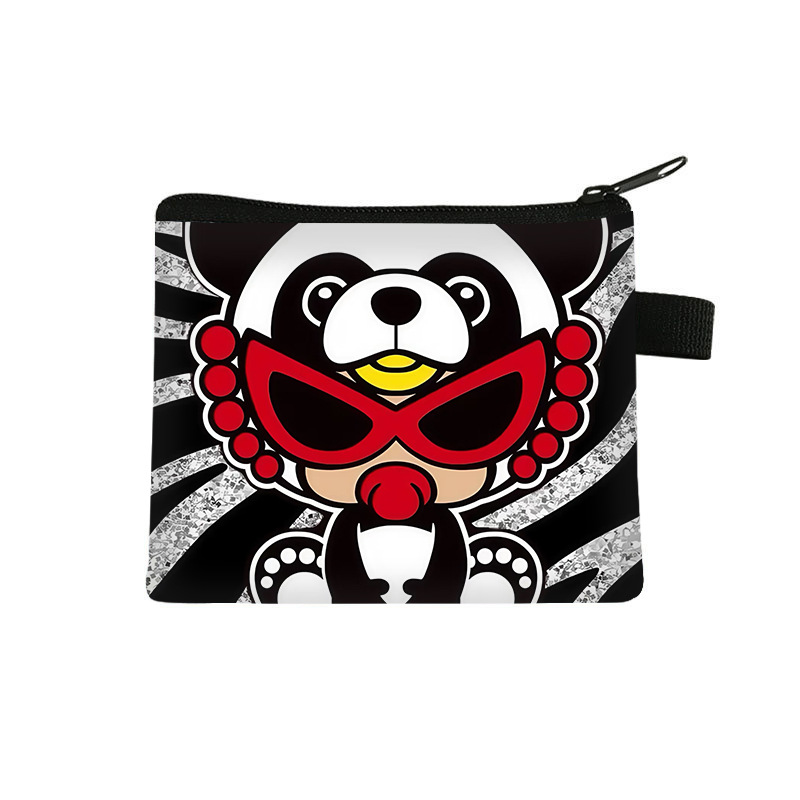 2025 New Style Black Cartoon Pacifier Coin Purse for Children, Fashionable Card Holder, Cute Storage Bag for Elementary School Students, Boys and Girls