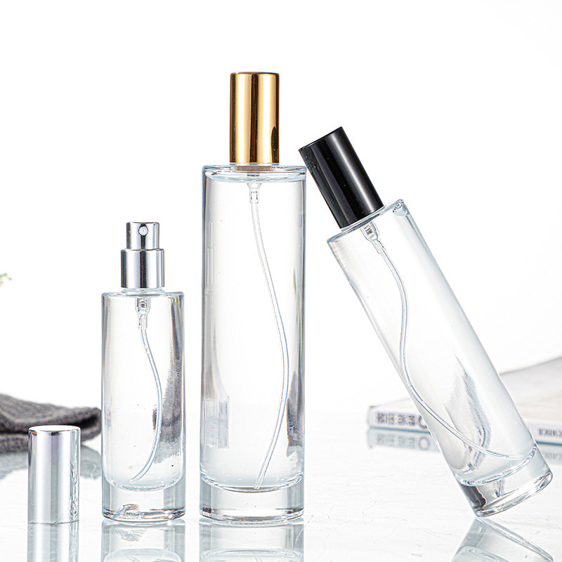 18螺口圆柱玻璃香水瓶透明香水分装瓶按压喷雾瓶包装空瓶厂家批发