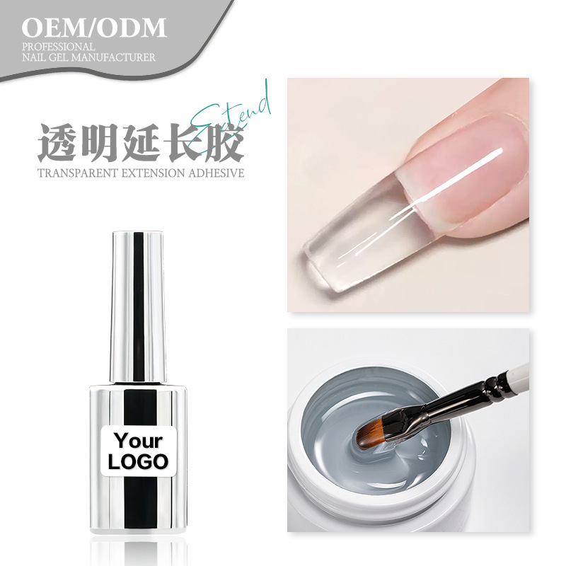 Transparent Extension Glue Nail Salon Reinforcement No-Wash Functional Glue Large Bottle Source Factory Oem Wholesale Nail Polish Glue