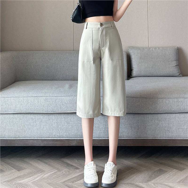冰丝西装七分直筒裤女宽松2025新款夏季薄款工装阔腿7分休闲女裤|undefined