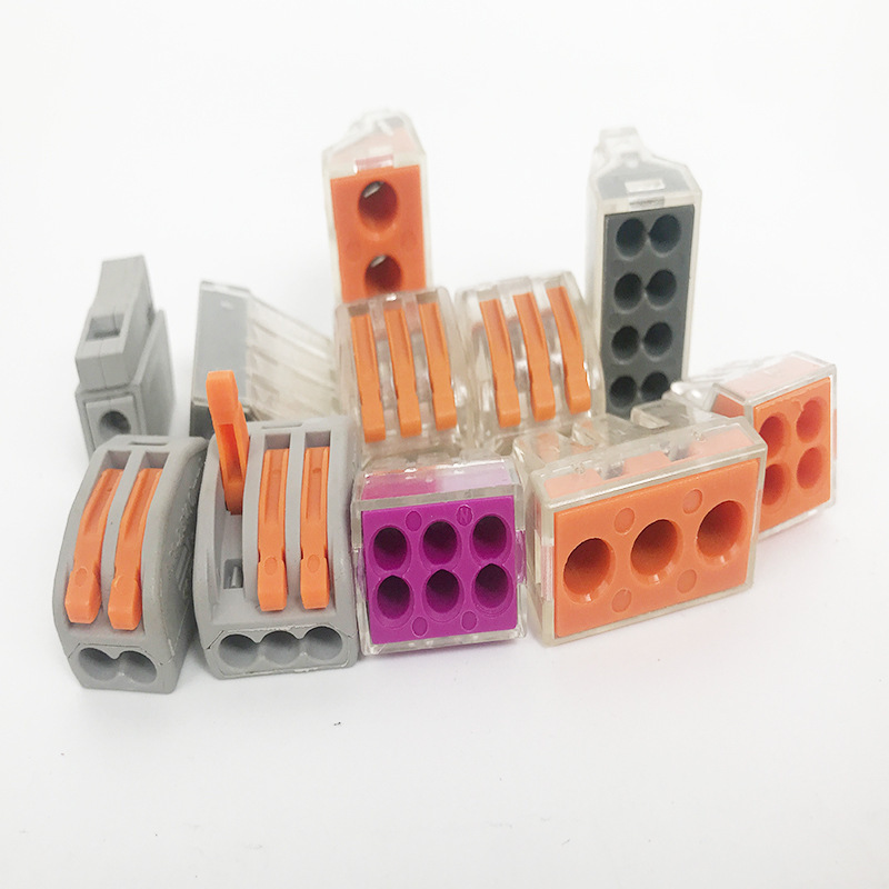 温州厂家直供pct快速接线端子乐清电工软硬线通用花色透明pct端子