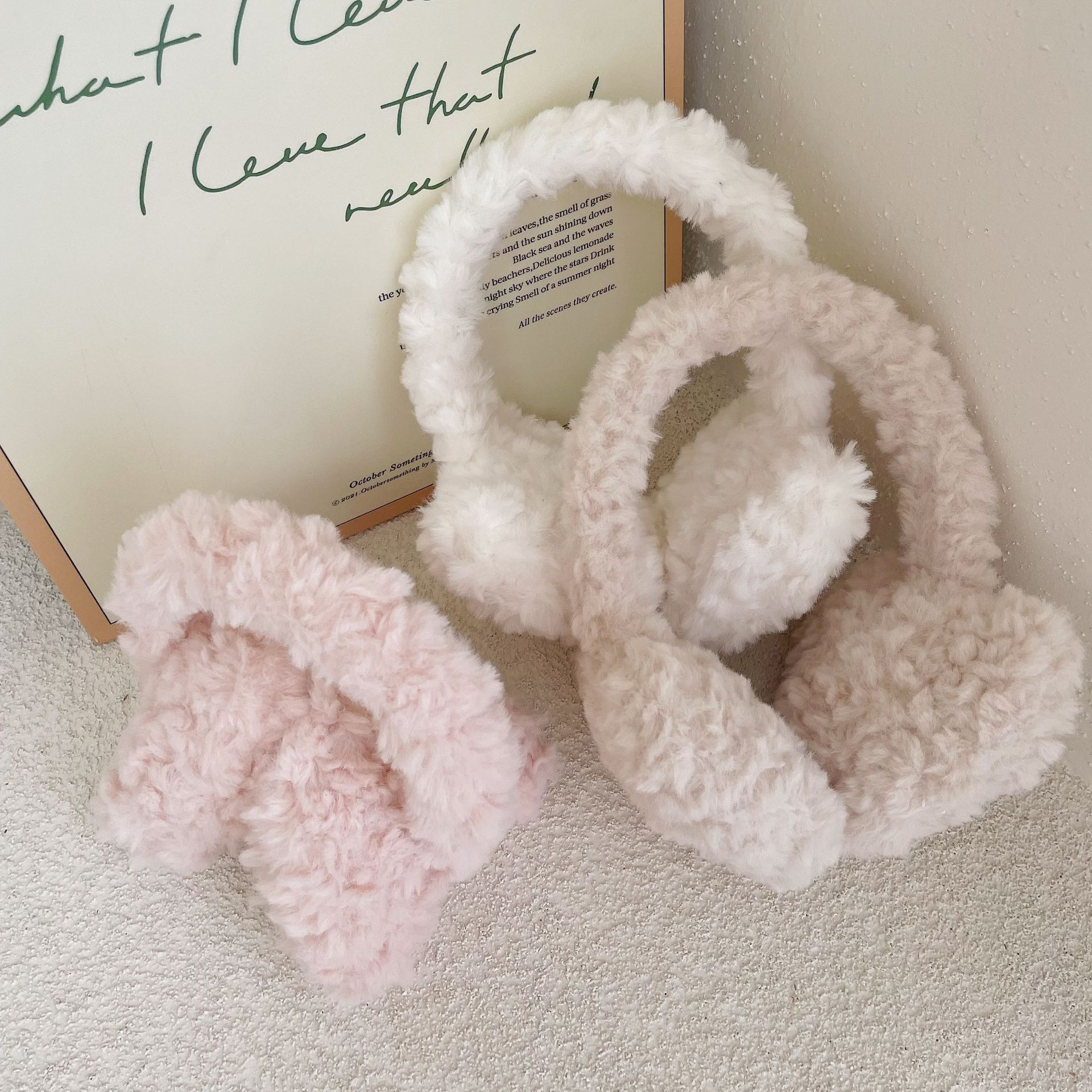 Ins高級感ハート型秋冬パイル保温耳カバー防寒保温快適折り畳み可能耳カバーメーカー直販