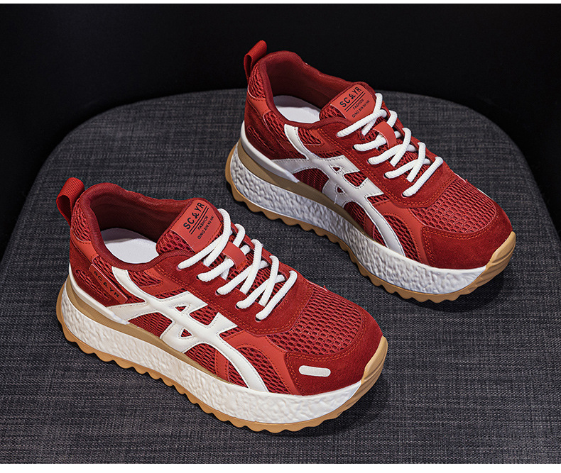 Giày sneaker nữ đế dày chunky phong cách thể thao thời trang mới thu 2026 — M2878 đen, M 2878m màu, M2878 màu đỏ, M2878 màu xanh lá cây chi tiết 25
