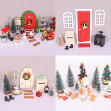 跨境Dollhouse圣诞节装饰模型配件 可自行组合娃娃屋圣诞场景摆件