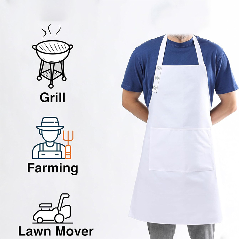 Grembiule da cucina impermeabile in cotone con tasca e laccetti_voghion.com