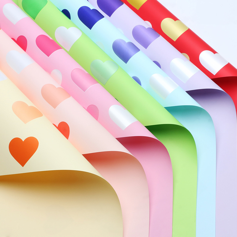 Huaxi Neon Love Papel de embalaje de flores Película perlada impermeable Paquete de regalo Papel de flores Papel Ouya Floristería Material de ramo image 4