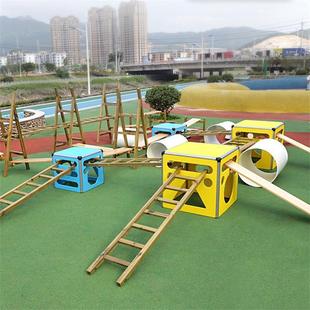 Kindergarten Sensory Training Equipment Outdoor Anji Roller Game Kidsren's Toys Carbonized Wooden Balance Climbing Frame