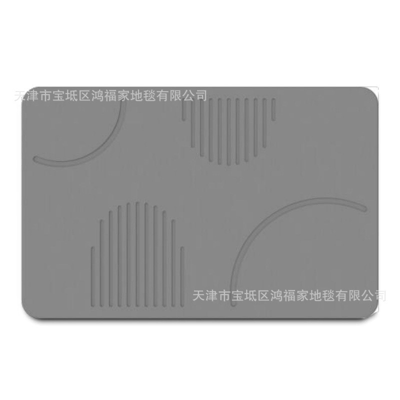 跨境素色条纹软硅藻泥地垫欧美浴室卫生间防滑吸水脚垫地毯厨房垫|undefined