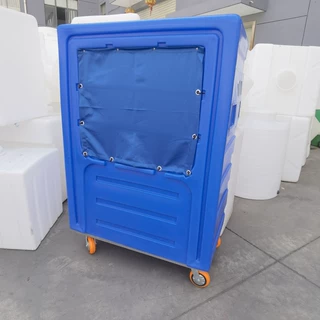 华社滚塑布草笼1000L酒店洗涤漂染运输静音全钒液能储存箱异形