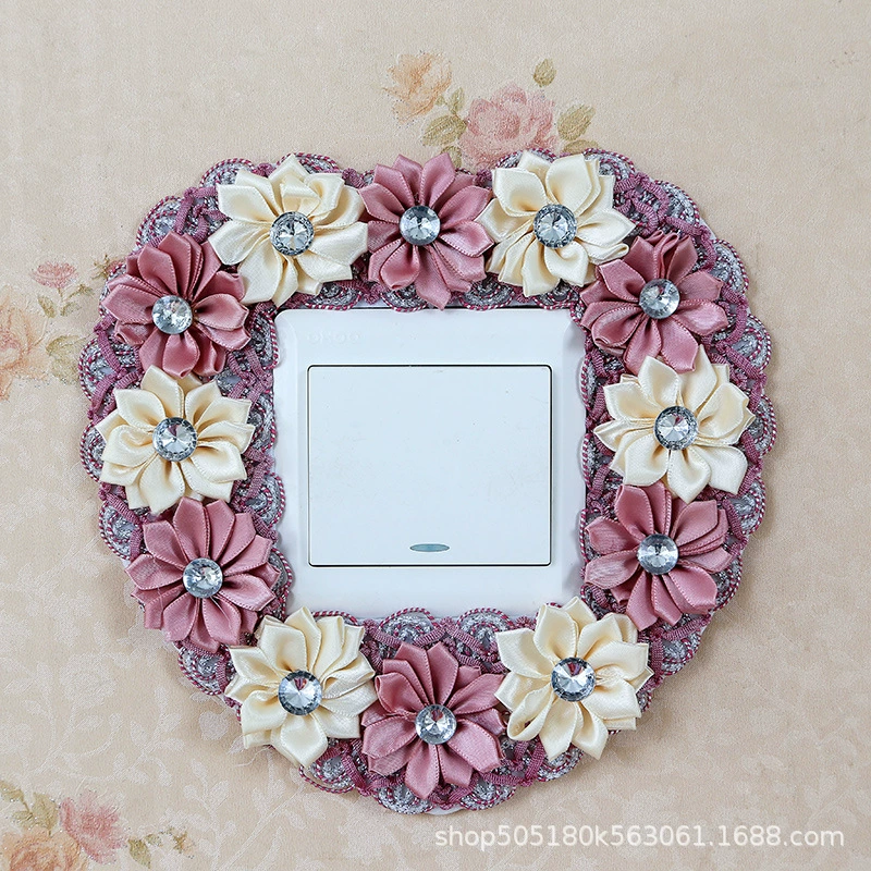 Защитный чехол для выключателя из ткани с кружевом, наклейка на розетку, пылезащитный чехол для бытового использования, свадебный декор, европейский стиль
