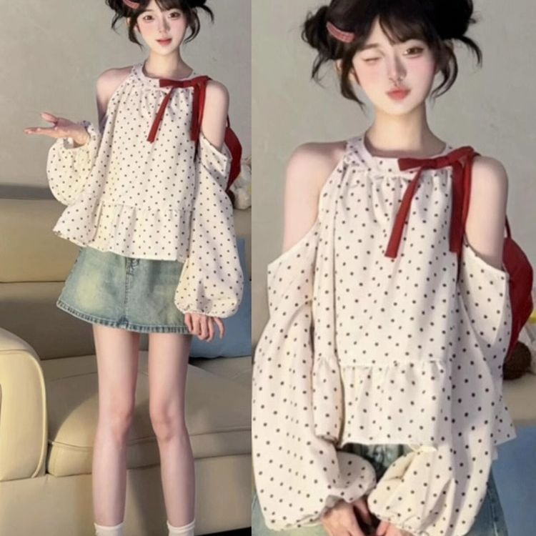 Cute spring design truffle shirt with bow