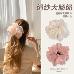 Chic and Elegant Solid Color Net Headband with Simple and Natural Style Wide Elastic Hair Ties, High-End and Versatile Hair Accessories