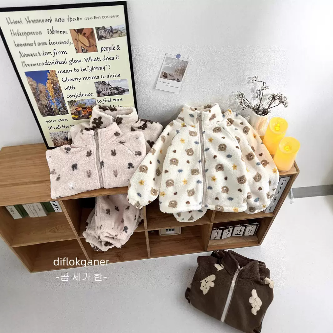 秋冬季儿童双面绒家居服套装校服内搭神器软糯亲肤舒适保暖两件套