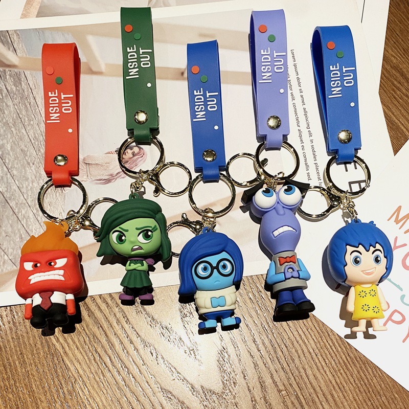 Mente equipo especial INSIDE OUT llavero de dibujos animados anillo la cadena dominante del coche colgante anime al por mayor pequeño regalo